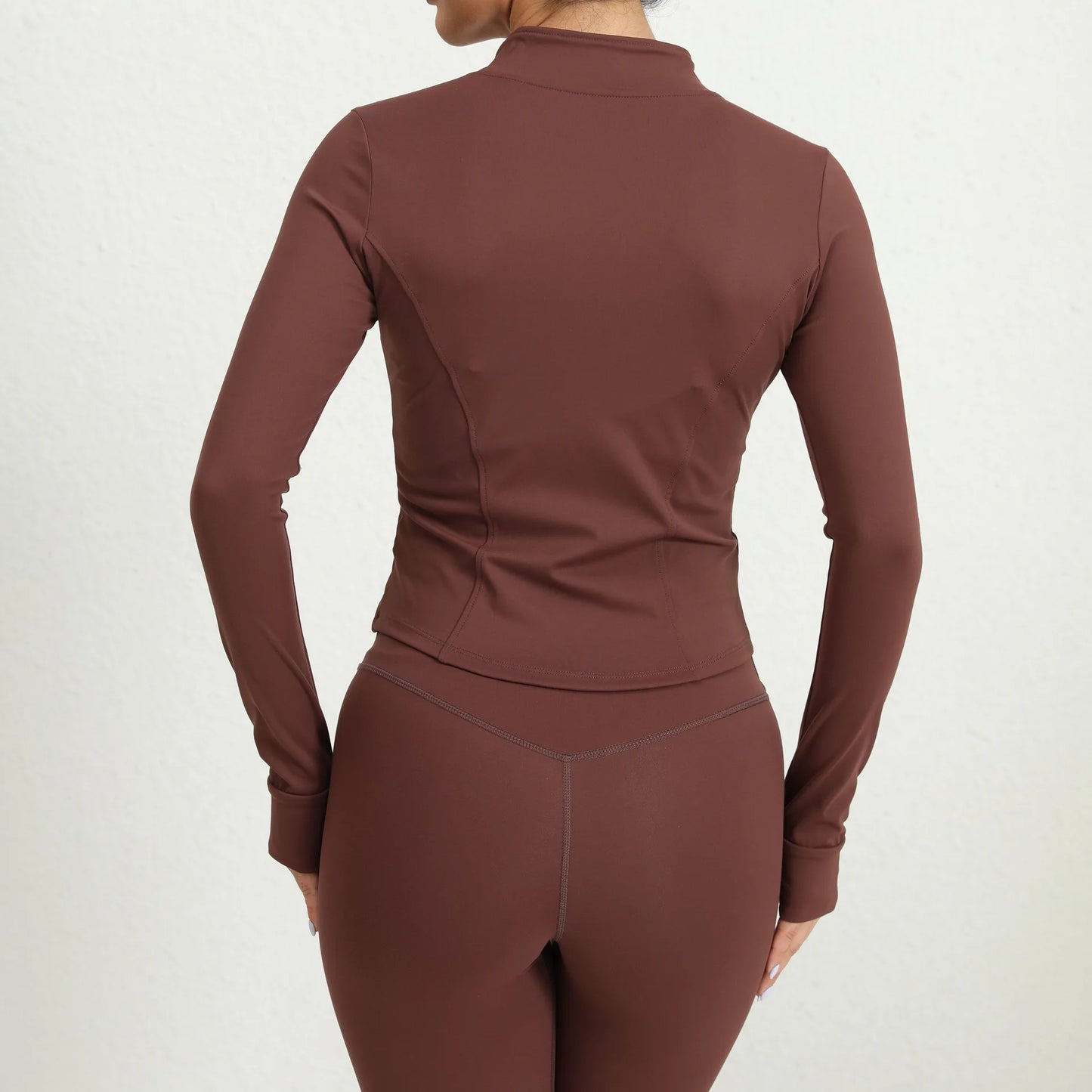 Women's Tracksuit Jacket Slim Fit Long Sleeved Fitness Coat Yoga Crop Tops With Thumb Holes Gym Jacket Workout Sweatshirts