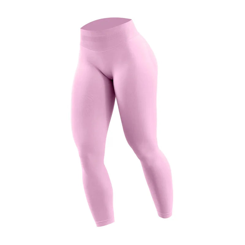 Women's Seamless Running Tights Matte Ribbed Yoga Pants High Stretch Sports Leggings for Workout Fitness Jogging Active Wear