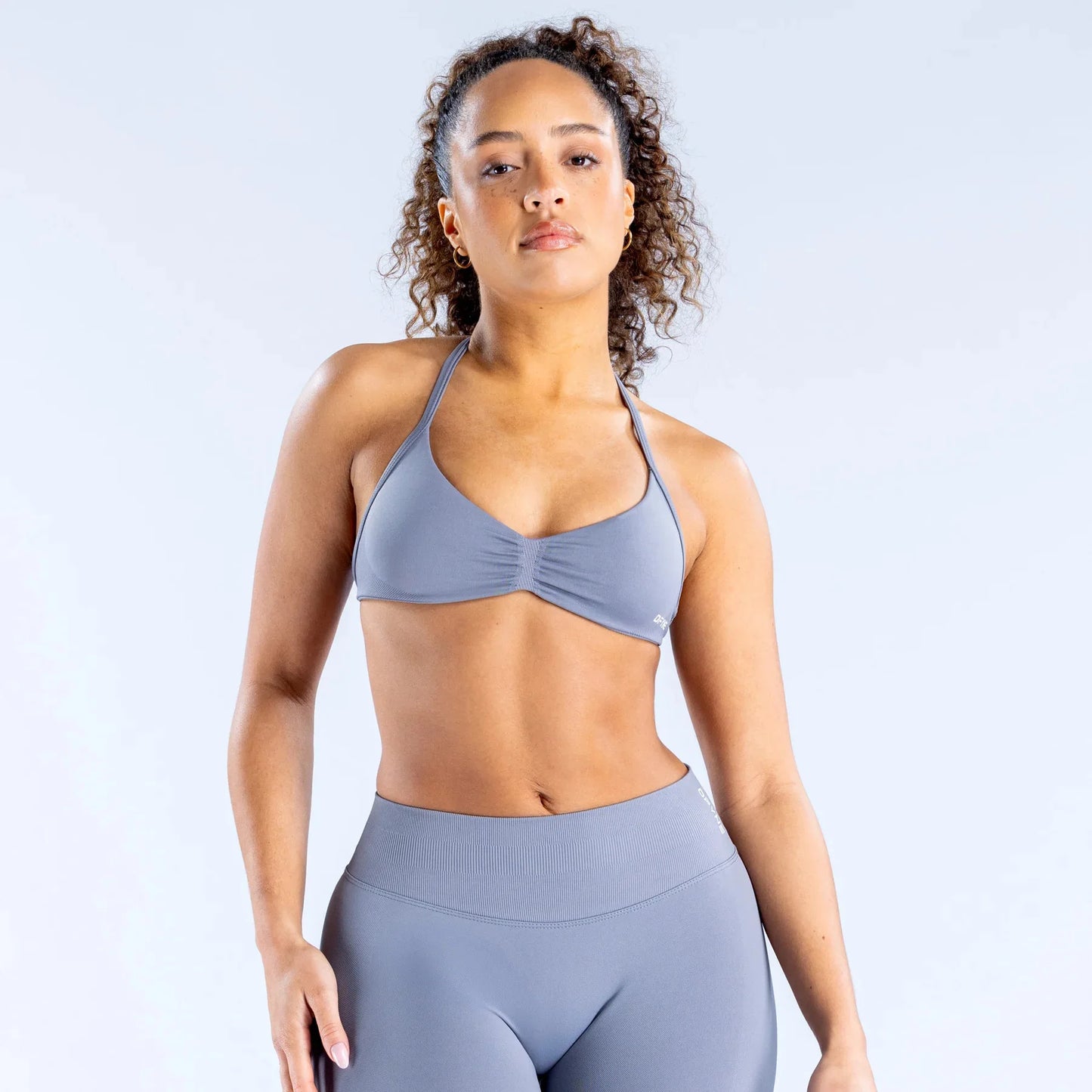 Seamless Nylon Halter Yoga Bra Women Backless High Support Workout Sports Bra Breathable Stretch Fitness Activewear Intimate Top