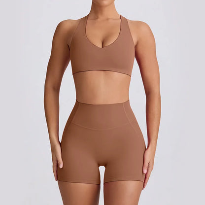 Women's Seamless Yoga Outfit Set Sports Bra Camisole Pants for Outdoor Fitness Gym Workout High Waist Tummy Control Active Women