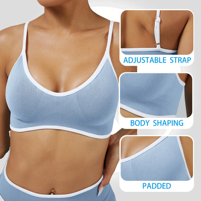 Women Adjustable Strap Beauty Back Sports Bra Shockproof Tight Vest Bra for Yoga Running Workout Outdoor Wear