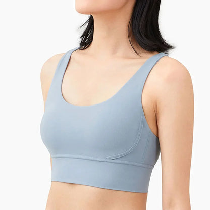 Sujetador deportivo de fitness para mujer, push-up, sin aros, acolchado, con tiras cruzadas, para correr, gimnasio, entrenamiento, yoga, top corto de ropa interior