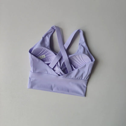 Women's High-Strength Sports Bra Mid-Length Vest – Fixed Chest Pad Beautiful Back Activewear for Fitness Yoga & Running Workouts