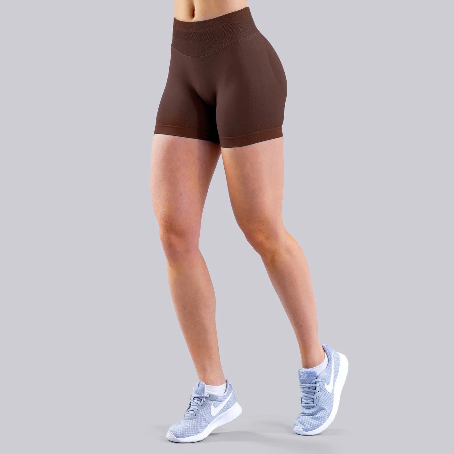 Pantalones cortos de yoga sin costuras de cintura alta para mujer, levantamiento de cadera, transpirables, elásticos, deportivos para correr al aire libre, fitness, entrenamiento diario