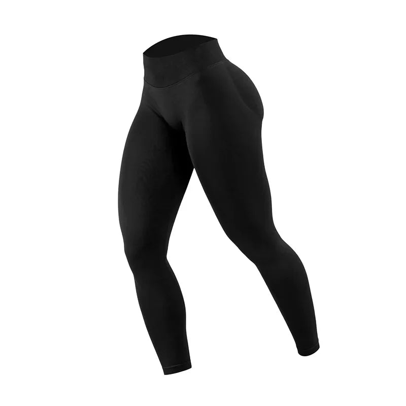 Women's Seamless Running Tights Matte Ribbed Yoga Pants High Stretch Sports Leggings for Workout Fitness Jogging Active Wear