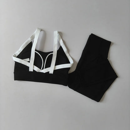 Women's Yoga Suit 2pcs Gym Workout Set Sport Clothing for Women Activewear, Training Exercise Outfit Two-Piece Tracksuit Fitness