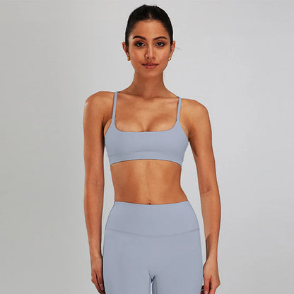 Conjunto de sujetador deportivo y leggings de yoga de cintura alta para exteriores - Pantalones cortos de gimnasio de control de abdomen para mujer, ropa de entrenamiento, fitness, correr