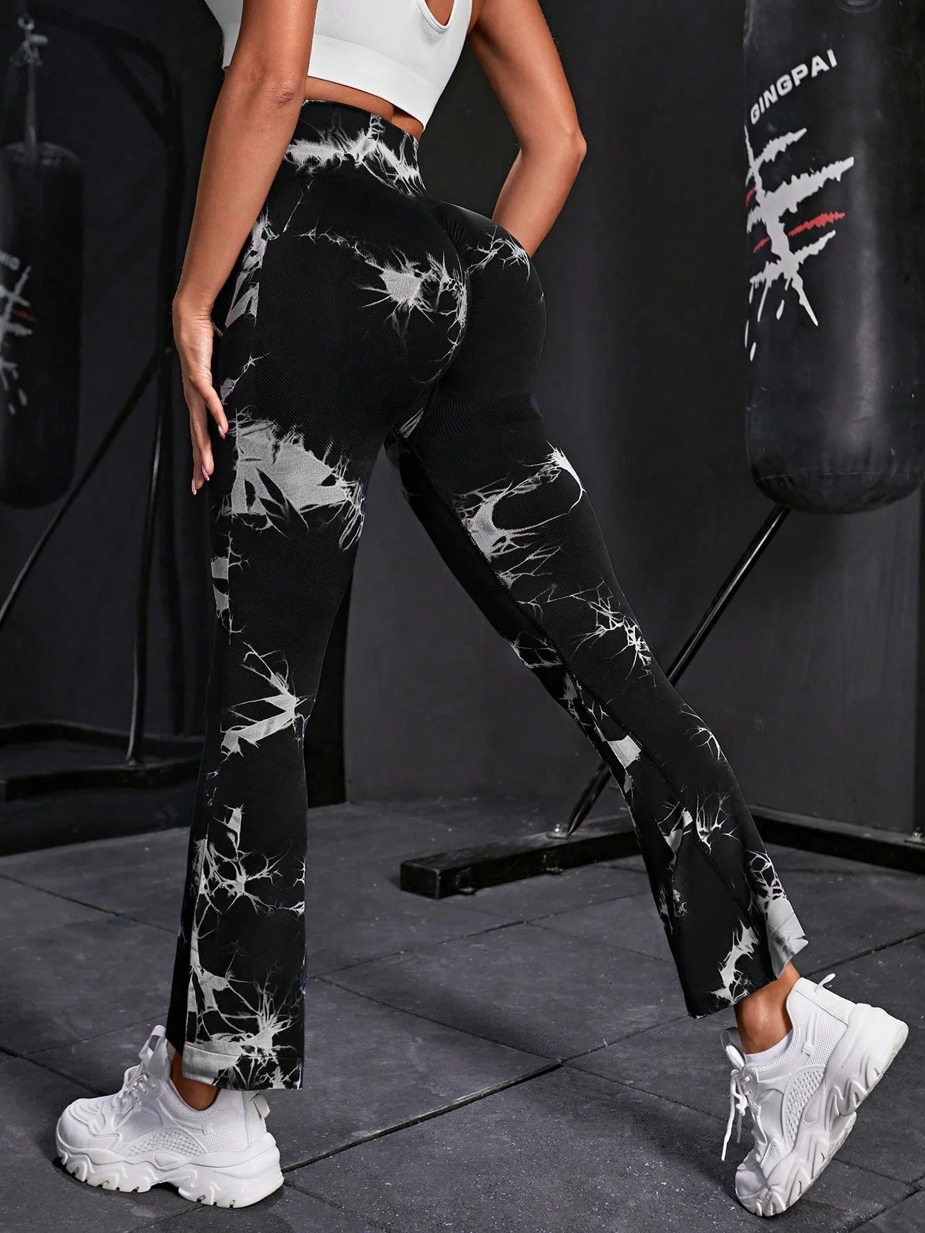Tie Dye Yoga Pants for Women, High Waist Flare Leg Yoga Leggings with Butt Lift, Stretchy Workout Pants for Fitness Gym