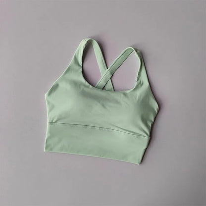 Women's High-Strength Sports Bra Mid-Length Vest – Fixed Chest Pad Beautiful Back Activewear for Fitness Yoga & Running Workouts