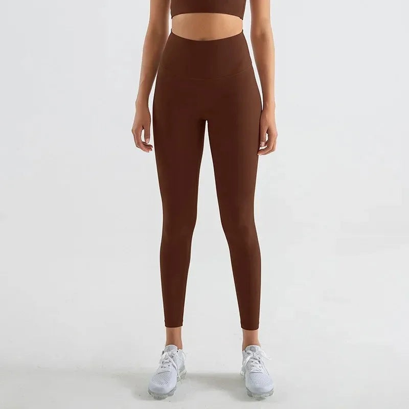 Pantalones de yoga de licra, leggings de gimnasio para mujer, mallas suaves de fitness, cintura alta elástica, transpirables, sin línea en T, pantalones deportivos