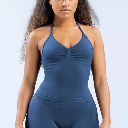 Camiseta sin mangas deportiva para mujer sin costuras con almohadillas extraíbles, chaleco de alta elasticidad, mate y ajustado para correr, hacer ejercicio, yoga y uso activo