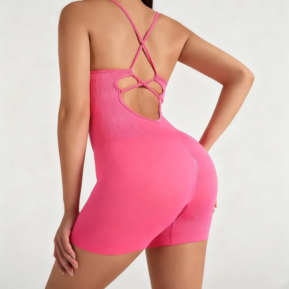 Mono deportivo sin costuras para mujer, con tirantes, traje de yoga para gimnasio, entrenamiento, ropa deportiva, uso al aire libre, ropa activa para entrenamiento, correr