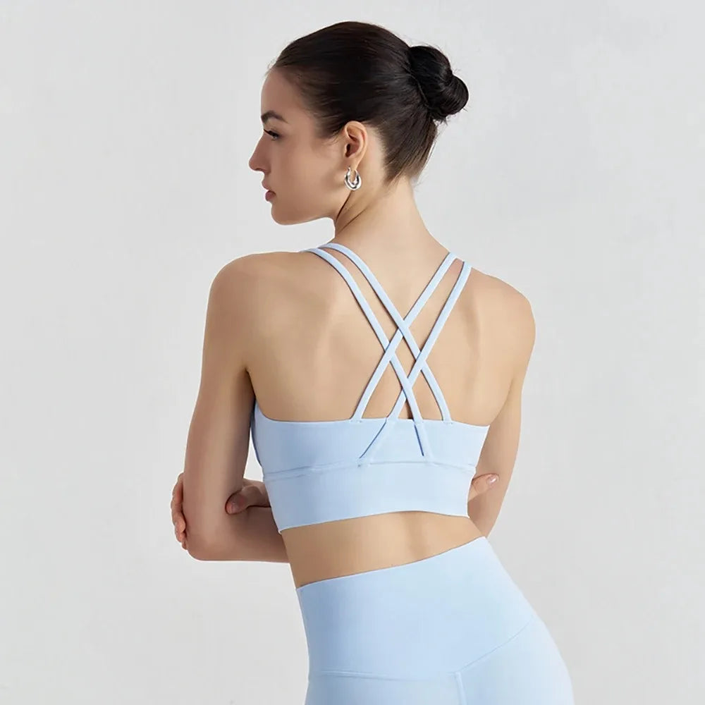 Women's Naked Feeling Sports Bra and Leggings Set - 2 Piece Gym Outfit for Yoga, Fitness, Workout Female Workout Clothing