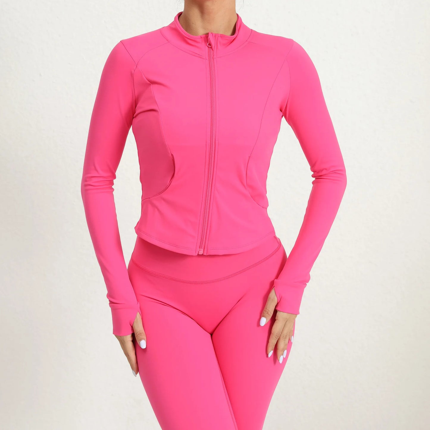 Chaqueta de yoga entallada para mujer, camiseta elástica para entrenar, ropa exterior ligera para Pilates, gimnasio y entrenamiento al aire libre, chaqueta deportiva con cremallera