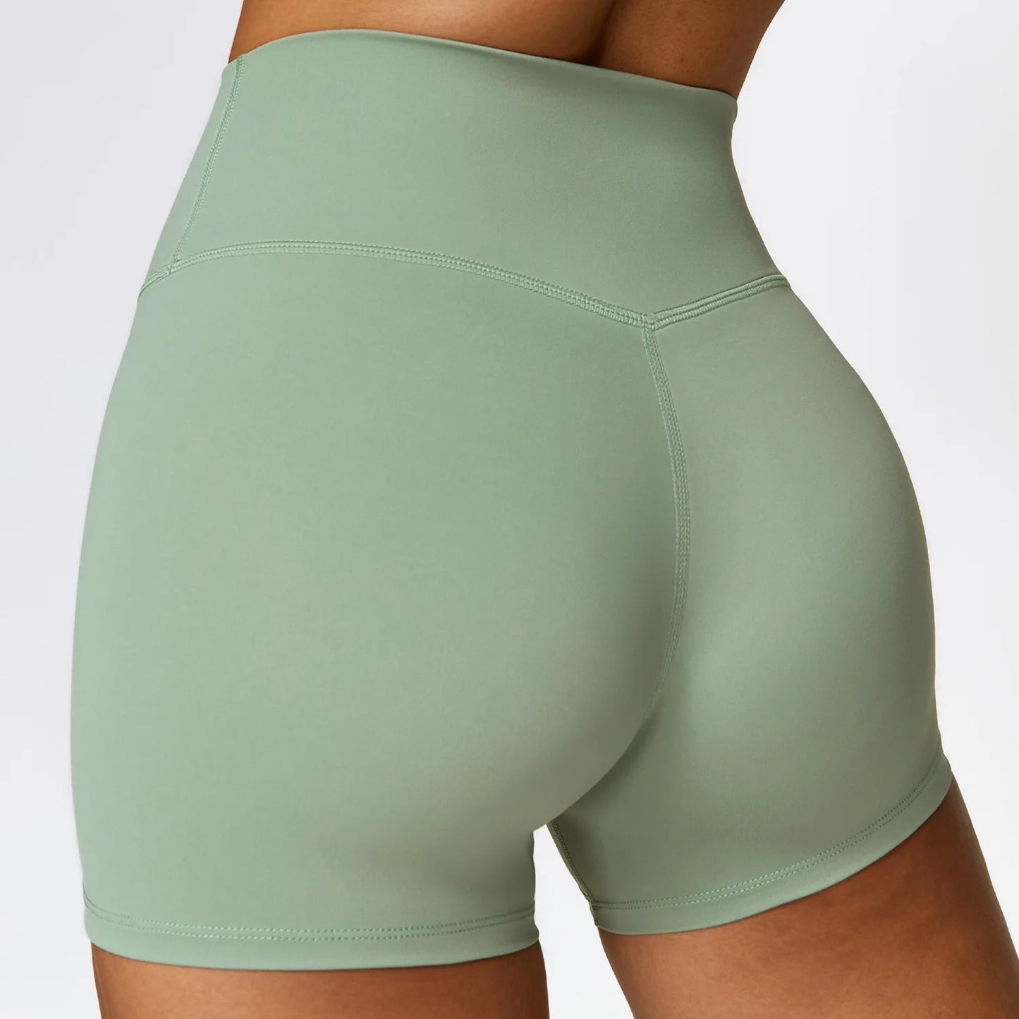 Pantalones cortos de yoga ajustados de cintura alta forrados de polar para mujer – Pantalones cortos deportivos de fitness para correr con control de abdomen y levantamiento de glúteos para mujer