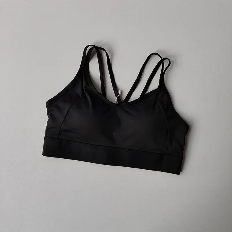 Women's High Support Sports Bra Integrated Fixed Shockproof Fitness Bra Running Yoga Workout Slim Back Yoga Tank Top Activewear