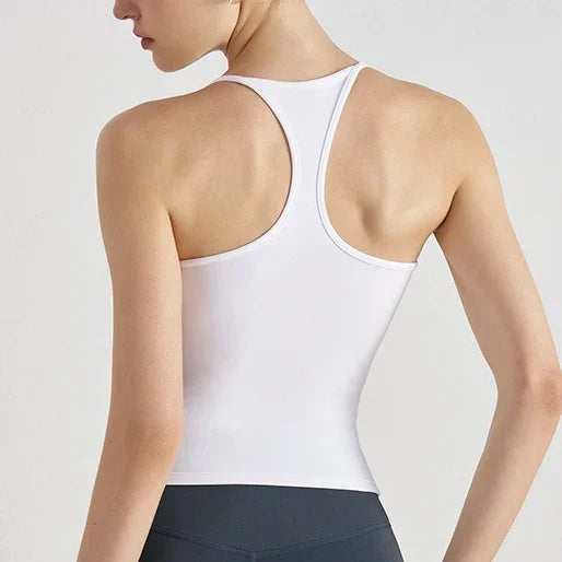 Women's Sports Bra with Chest Padding I-shaped Vest Tight-fitting Slimming Yoga Pilates Fitness Breathable Top Summer