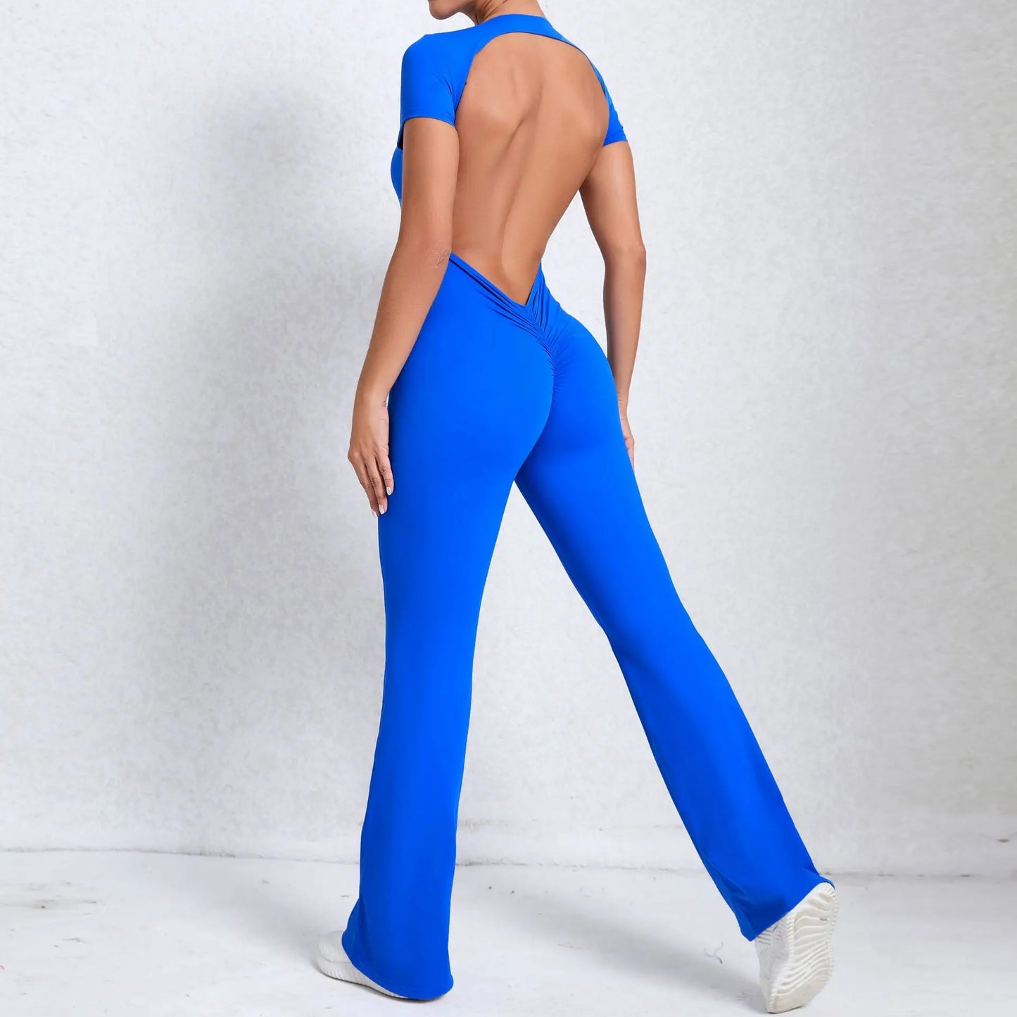 Mameluco de yoga de manga larga para mujer, elástico, pantalones acampanados, traje de gimnasio, conjunto de entrenamiento, ropa deportiva para mujer