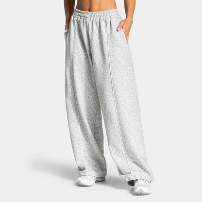 Women's Loose Leopard Print Athletic Pants, Wide Leg Trousers, Outdoor Running Jogging Yoga Sweatpants Sports Fitness Activities