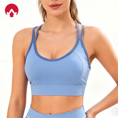 Women's High Support Sports Bra Integrated Fixed Shockproof Fitness Bra Running Yoga Workout Slim Back Yoga Tank Top Activewear