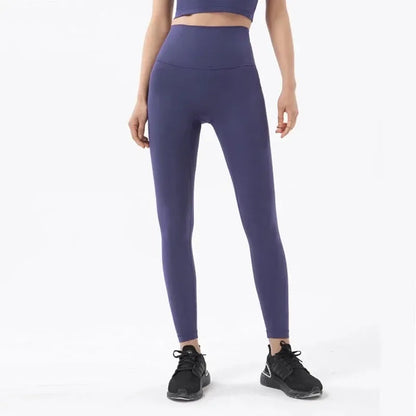Pantalones de yoga de licra, leggings de gimnasio para mujer, mallas suaves de fitness, cintura alta elástica, transpirables, sin línea en T, pantalones deportivos