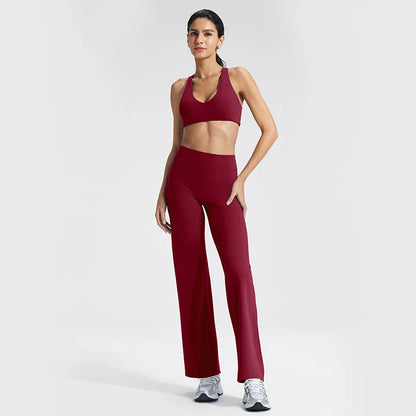 Conjunto de ropa de yoga para mujer - Ropa deportiva para gimnasio, correr, descansar y entrenar, traje elástico de fitness, conjunto atlético de dos piezas
