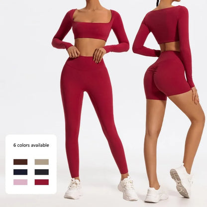 Conjunto de 2 piezas de yoga y running cepillado para mujer, sujetador deportivo y leggings para gimnasio, fitness al aire libre, traje de entrenamiento elástico y transpirable