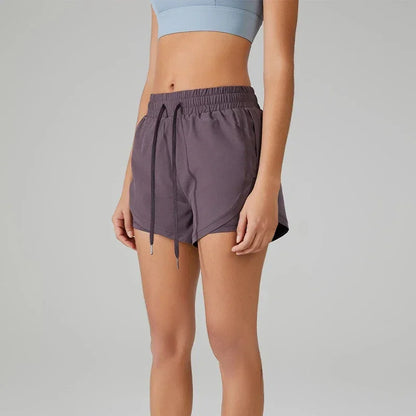 Pantalones cortos de leggings para correr de mujer, pantalones cortos de yoga y jogging elásticos 2 en 1 para mujer, perfectos para entrenamientos de verano y para correr