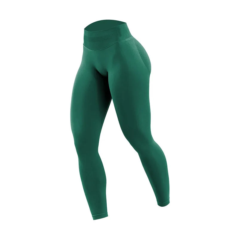 Women's Seamless Running Tights Matte Ribbed Yoga Pants High Stretch Sports Leggings for Workout Fitness Jogging Active Wear
