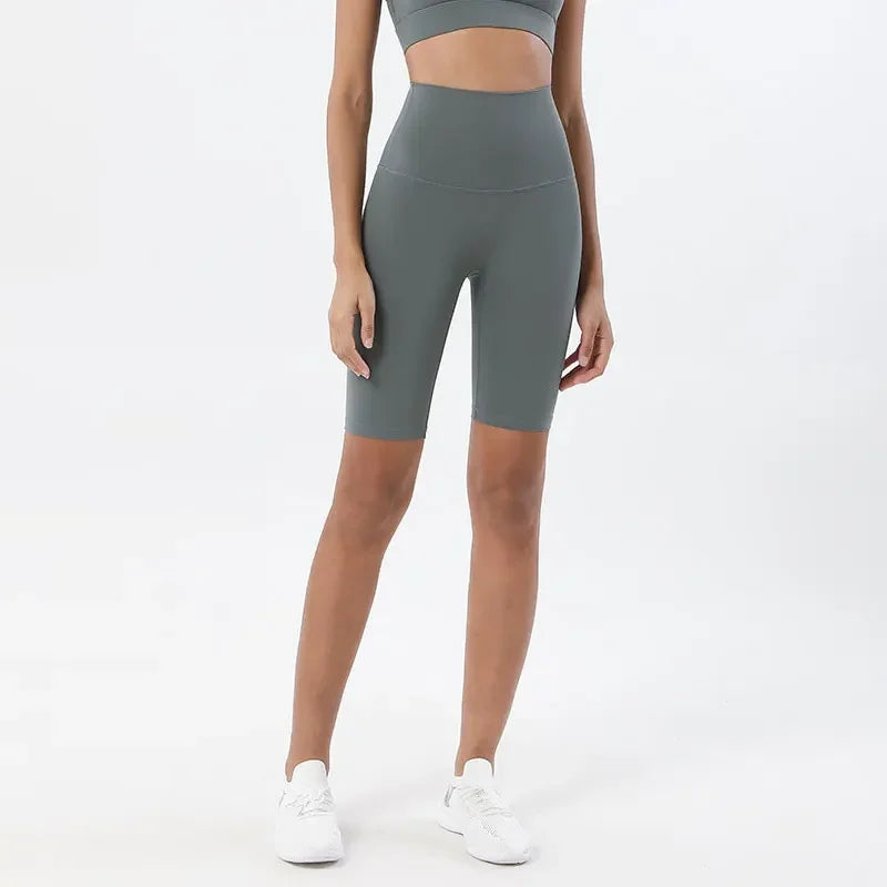 Pantalones cortos deportivos para mujer, cintura alta, yoga, ajuste entallado, levantamiento de glúteos, gimnasio, correr, alta elasticidad, ciclista, cintura alta, entrenamiento, gimnasio.