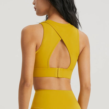 Sujetador deportivo de yoga para mujer, sujetador deportivo de gimnasio, sujetador de fitness, copa semifija, ropa para mujer, ropa interior deportiva de espalda hueca, mallas, top de entrenamiento