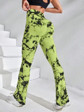 Tie Dye Yoga Pants for Women, High Waist Flare Leg Yoga Leggings with Butt Lift, Stretchy Workout Pants for Fitness Gym