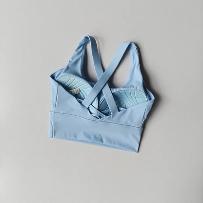 Women's High-Strength Sports Bra Mid-Length Vest – Fixed Chest Pad Beautiful Back Activewear for Fitness Yoga & Running Workouts