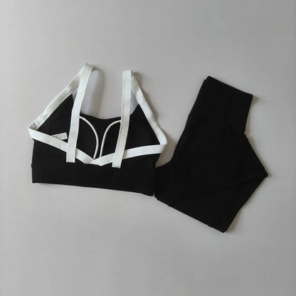 Women's Yoga Suit 2pcs Gym Workout Set Sport Clothing for Women Activewear, Training Exercise Outfit Two-Piece Tracksuit Fitness