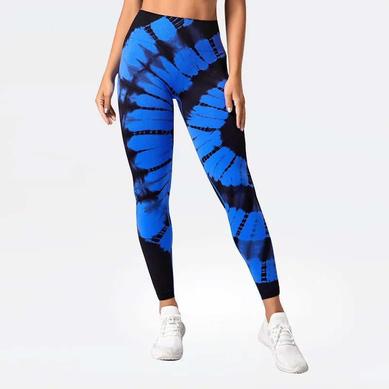 Leggings sin Costuras para Mujer, Pantalones de Yoga, Cintura Alta, Teñido Anudado, Leggings de Entrenamiento, Levantamiento de Glúteos, Mallas Deportivas para Gimnasio de Mujer