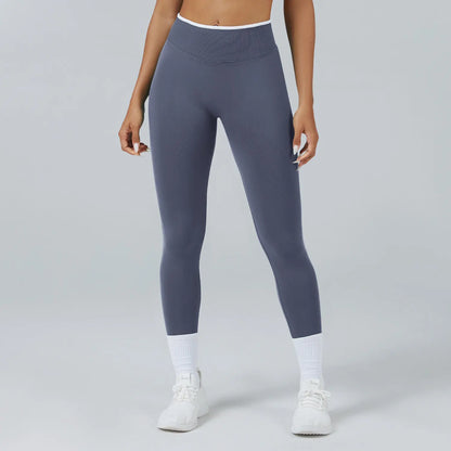 Pantalones ceñidos de punto sin costuras de talle alto con realce de cadera, leggings elásticos para yoga, correr, gimnasio al aire libre, mallas de ejercicio