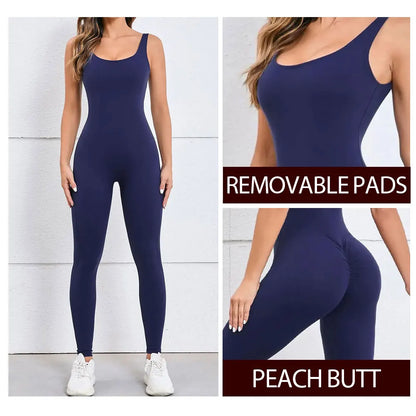 Mono de gimnasio de una pieza para mujer - Monos cortos deportivos de yoga para entrenamiento, mono de fitness elástico para entrenamiento femenino, bodys de alta elasticidad