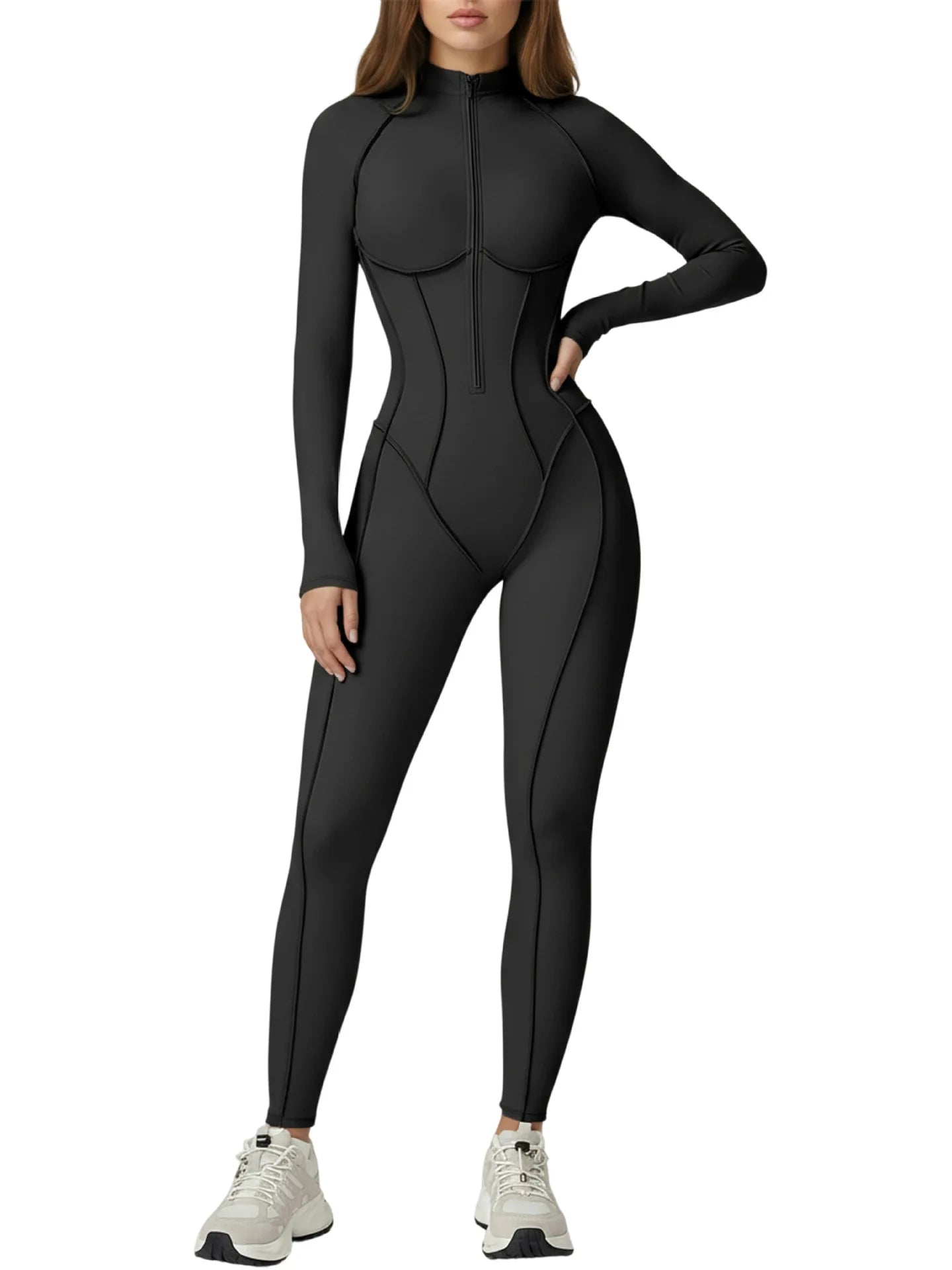 Nude Feel Yoga Jumpsuit Sports Bodysuit Active Wear Slim Fit Workout Outfit Lightweight Training Jumpsuit For Women Gym Attire