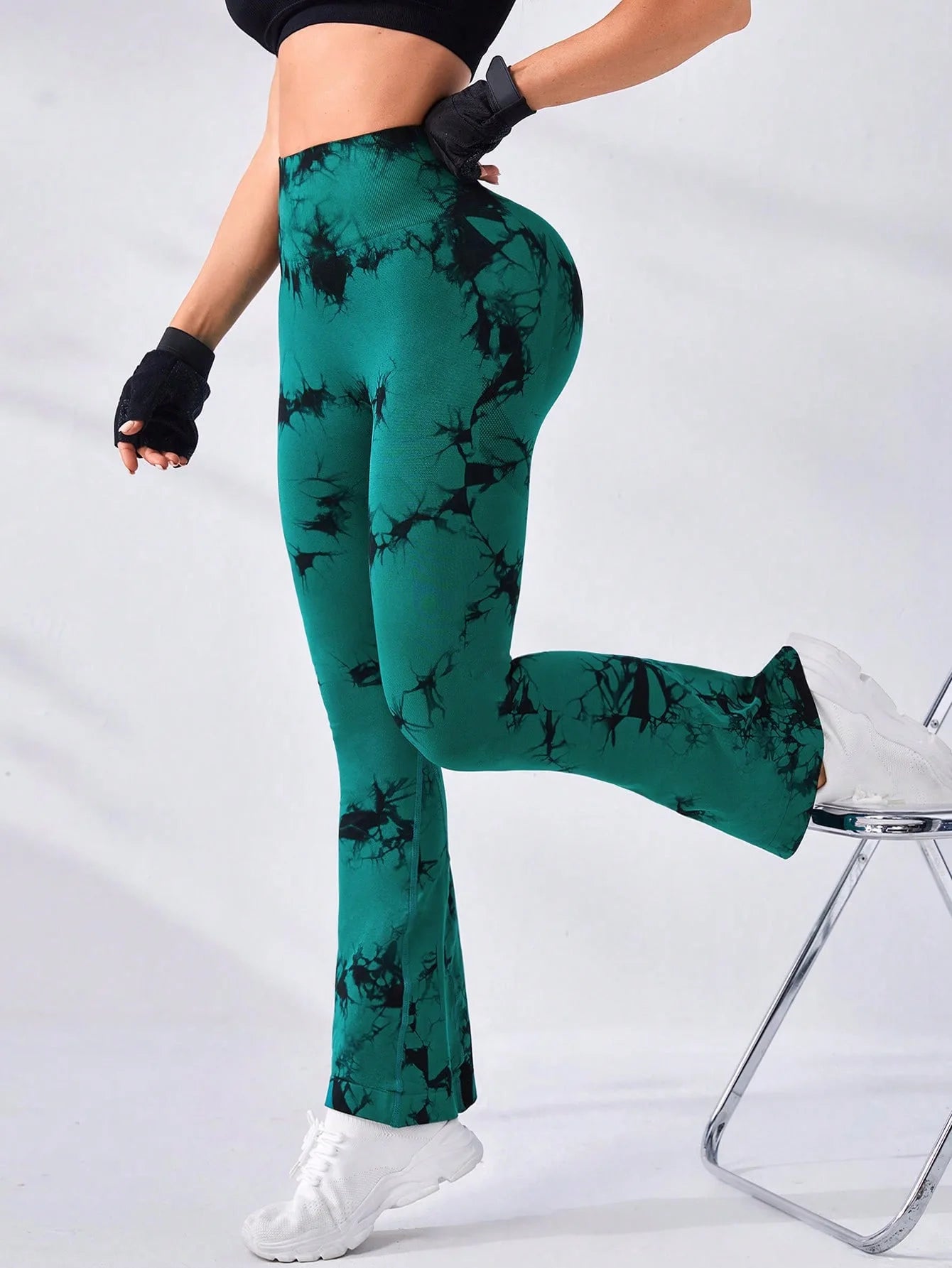 Tie Dye Yoga Pants for Women, High Waist Flare Leg Yoga Leggings with Butt Lift, Stretchy Workout Pants for Fitness Gym