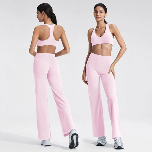 Women's Yoga Outfit Set - Sports Activewear for Gym, Running, Lounge & Workout, Stretch Fitness Suit Athletic Two-Piece Ensemble