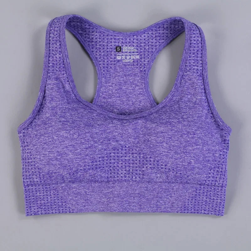 Sujetador deportivo acolchado para mujer – Camiseta sin mangas sin costuras con relleno extraíble – Soporte alto para gimnasio, yoga y running Ropa interior deportiva