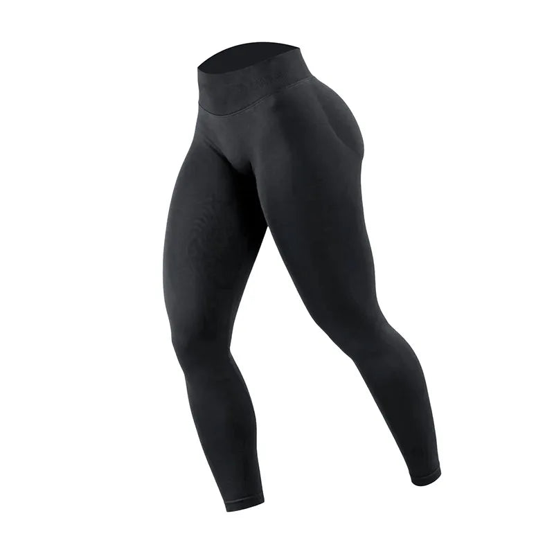 Women's Seamless Running Tights Matte Ribbed Yoga Pants High Stretch Sports Leggings for Workout Fitness Jogging Active Wear