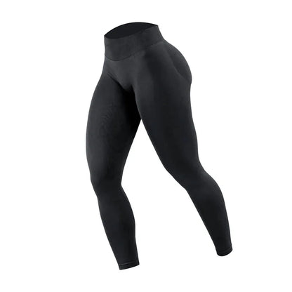 Women's Seamless Running Tights Matte Ribbed Yoga Pants High Stretch Sports Leggings for Workout Fitness Jogging Active Wear