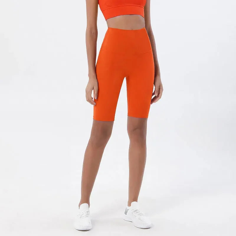 Pantalones cortos deportivos para mujer, cintura alta, yoga, ajuste entallado, levantamiento de glúteos, gimnasio, correr, alta elasticidad, ciclista, cintura alta, entrenamiento, gimnasio.