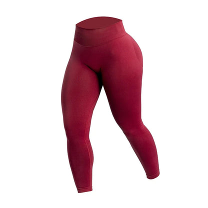 Women's Seamless Running Tights Matte Ribbed Yoga Pants High Stretch Sports Leggings for Workout Fitness Jogging Active Wear