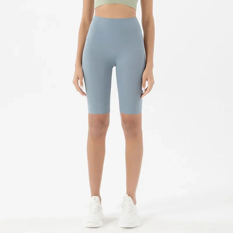 Pantalones cortos deportivos para mujer, cintura alta, yoga, ajuste entallado, levantamiento de glúteos, gimnasio, correr, alta elasticidad, ciclista, cintura alta, entrenamiento, gimnasio.