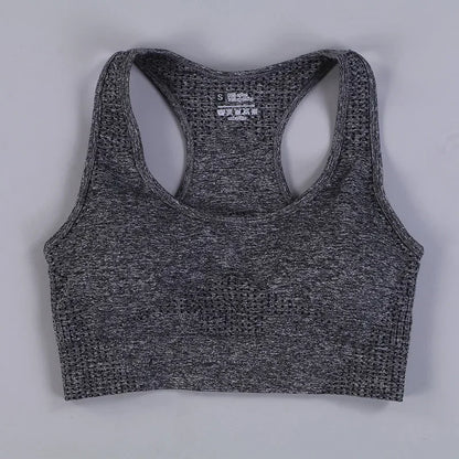 Sujetador deportivo acolchado para mujer – Camiseta sin mangas sin costuras con relleno extraíble – Soporte alto para gimnasio, yoga y running Ropa interior deportiva