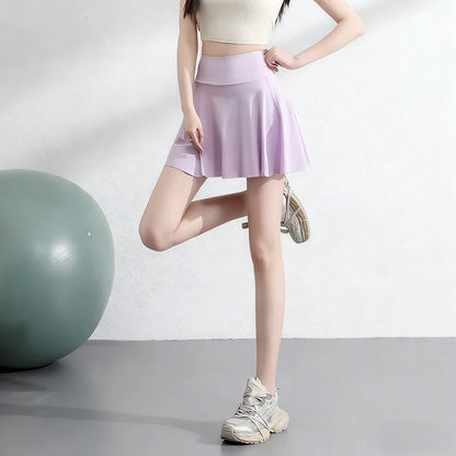 Falda deportiva de mujer con pantalón corto, cintura alta, para tenis, yoga, protección UV, media falda atlética para gimnasio, correr, actividades al aire libre