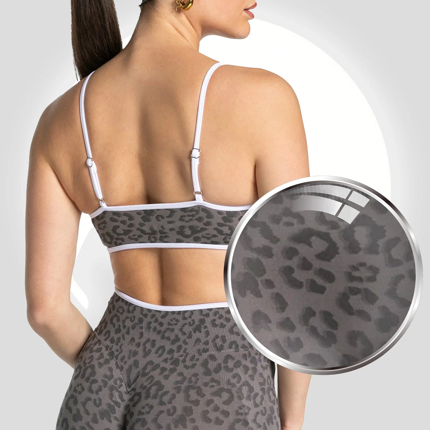 Sujetador deportivo de leopardo para mujer, alta sujeción, a prueba de golpes, para fitness al aire libre, top activo, ropa interior atlética para mujer, ropa de ejercicio
