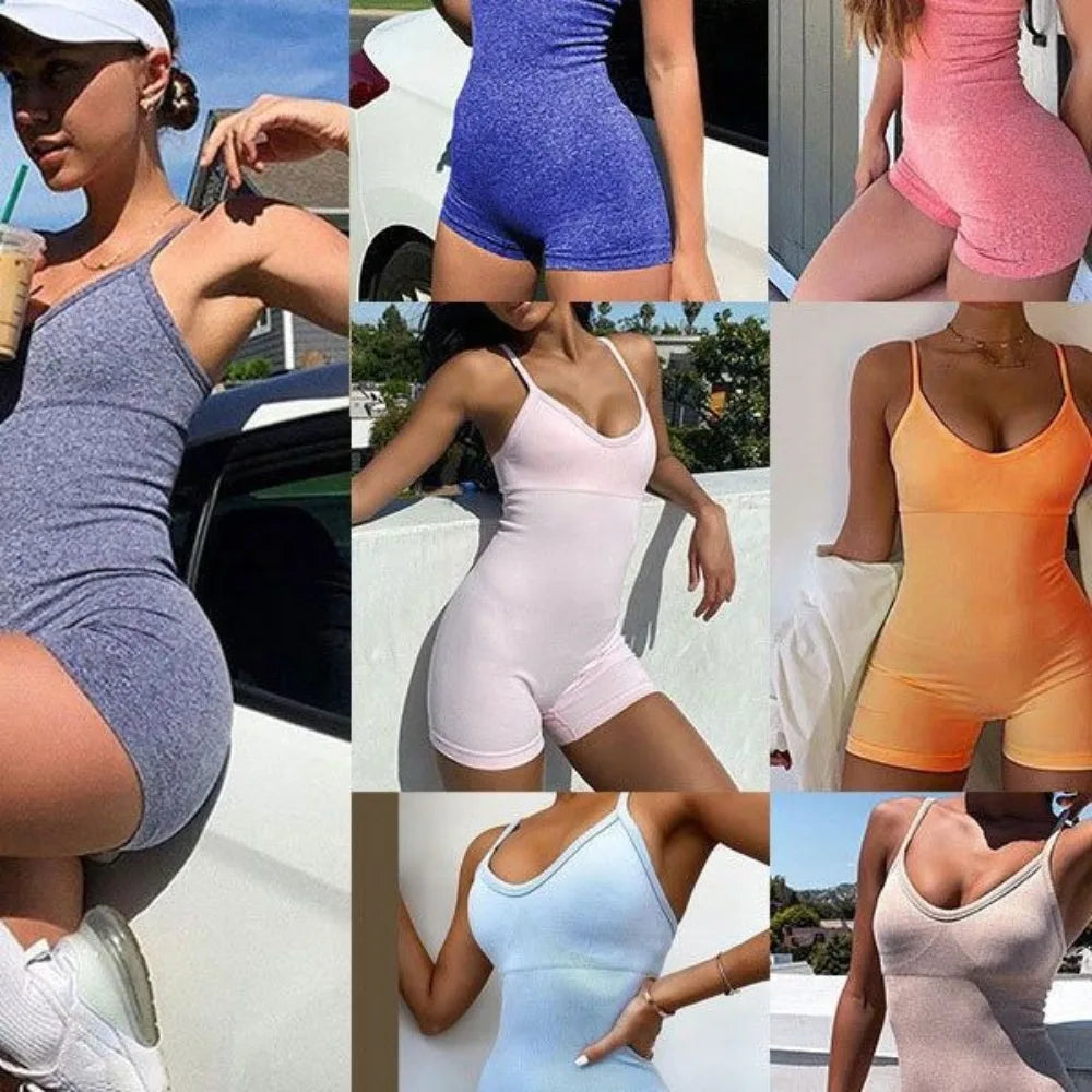 Seamless Fitness Sports Bodysuit: Sexy Peach Butt Lifting, Tummy Control & Chest Enhancing, Sling Shapewear for Yoga, Workout